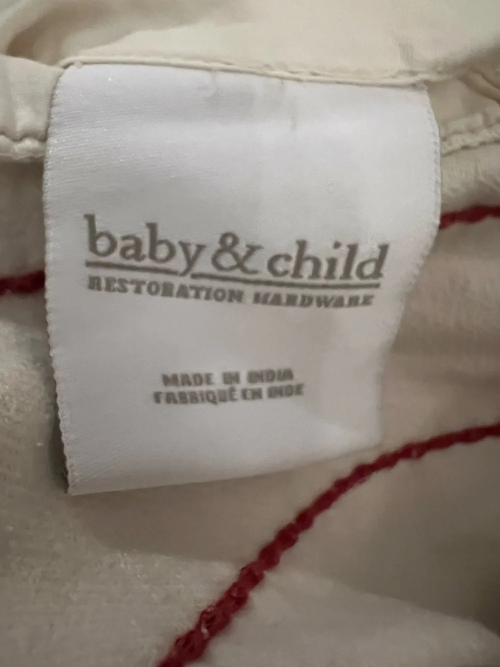 Baby & Child Restoration Hardware Vintage Baseball Cream w/ Red Stripe Duvet